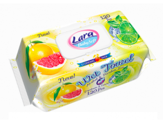 Lara Wet Wipes Grape Fruit & Lemon 120 Pcs